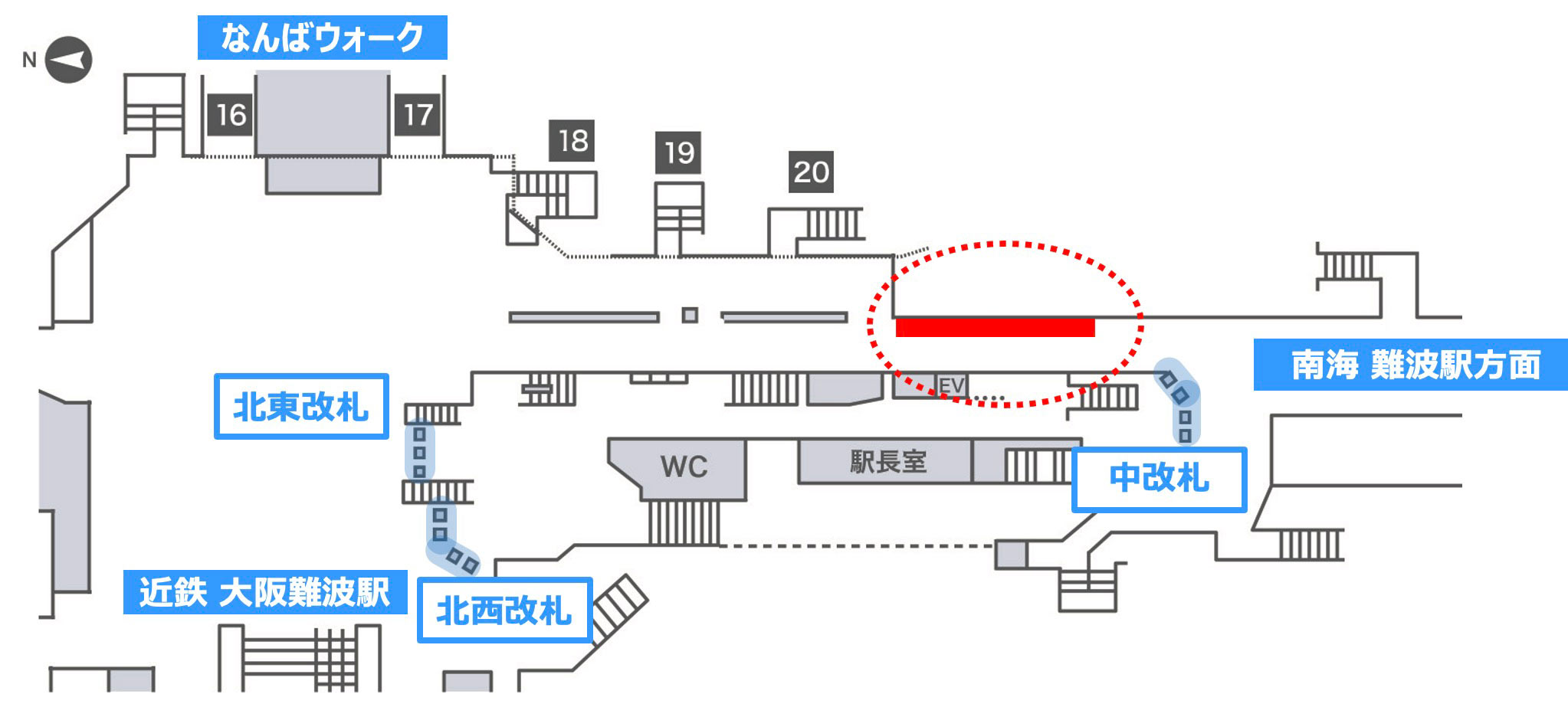 Namba one Vision掲出位置図