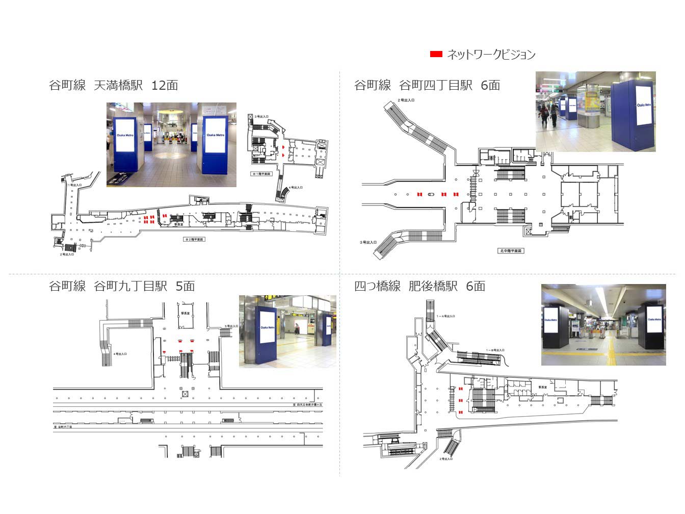 大阪メトロネットワークビジョン掲出位置図3