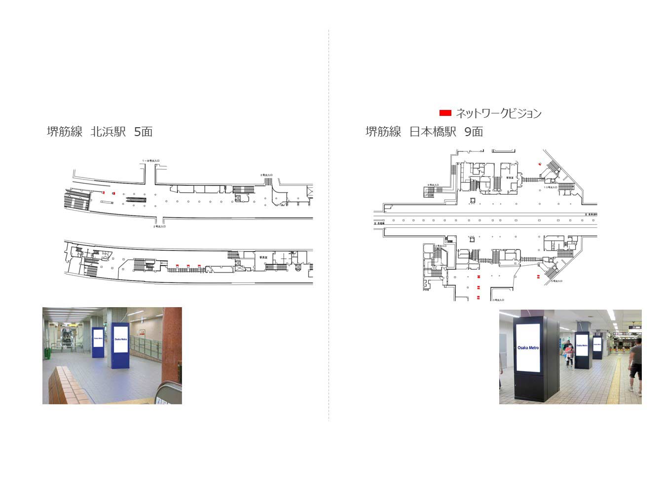 大阪メトロネットワークビジョン掲出位置図4