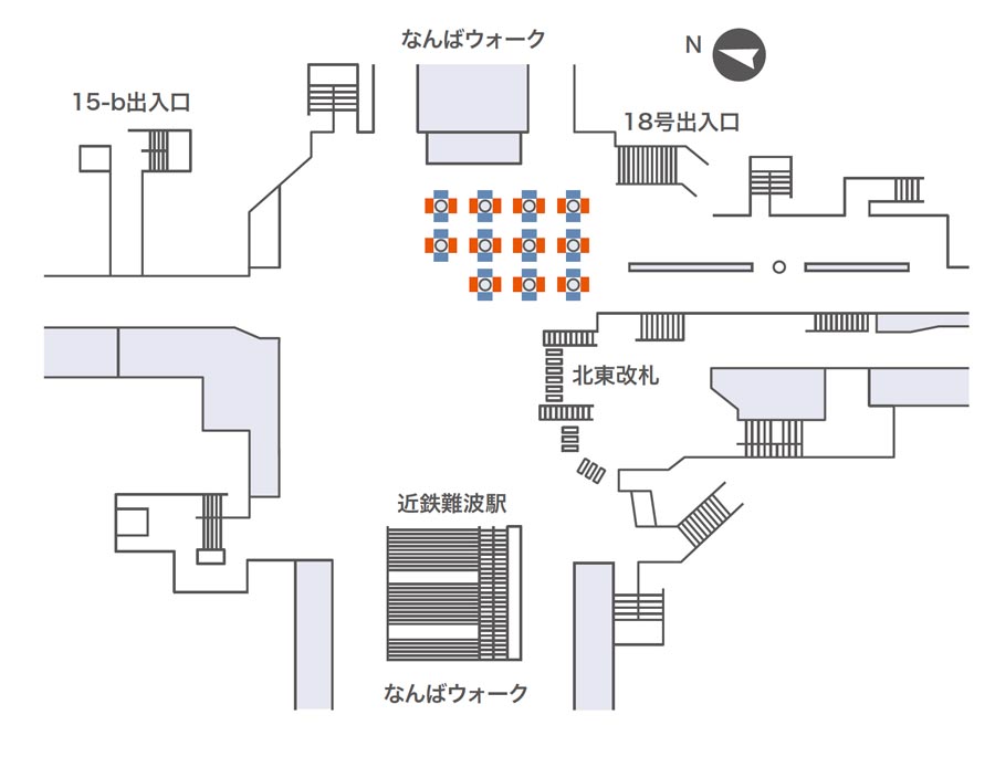 なんばネットワークビジョン掲出位置図