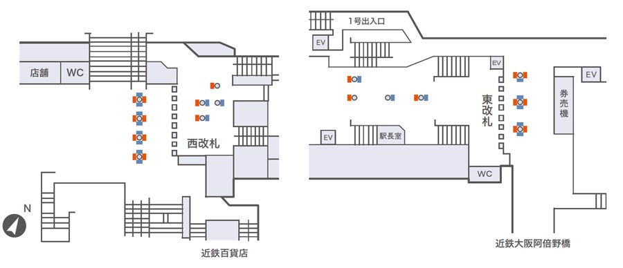 天王寺ネットワークビジョン掲出位置図