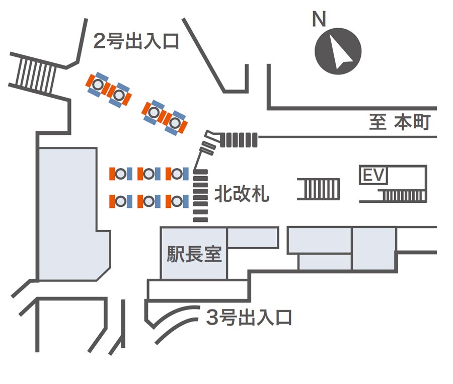 淀屋橋ネットワークビジョン掲出位置図