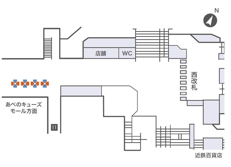 天王寺ネットワークビジョン掲出位置図