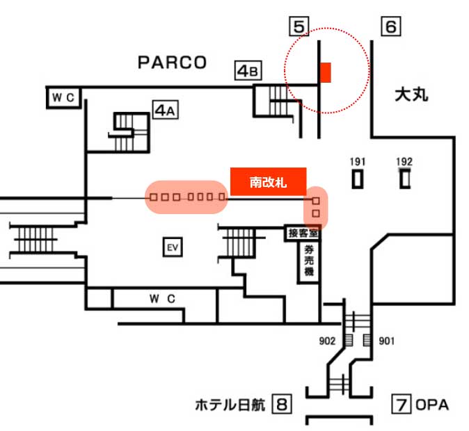 心斎橋グランシート掲出位置図