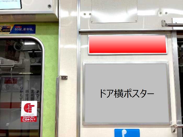 Osaka Metro　ドア横上部ポスター写真