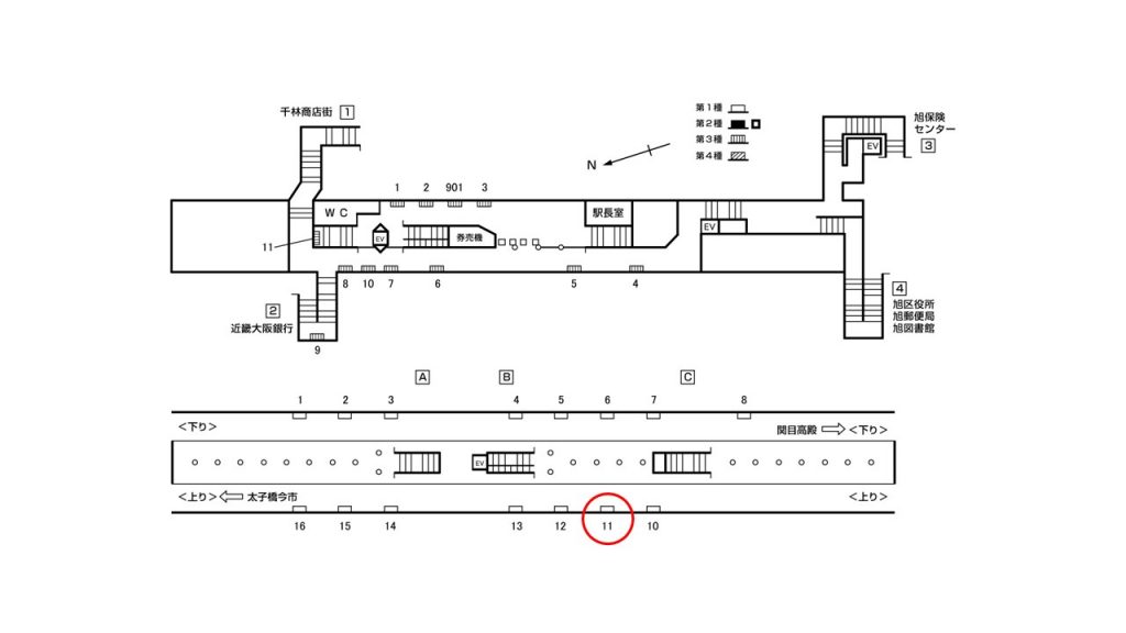 千林大宮駅構内図1-11