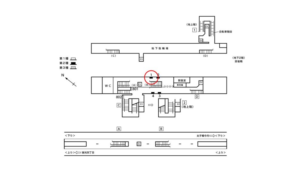 だいどう豊里駅構内図2-1