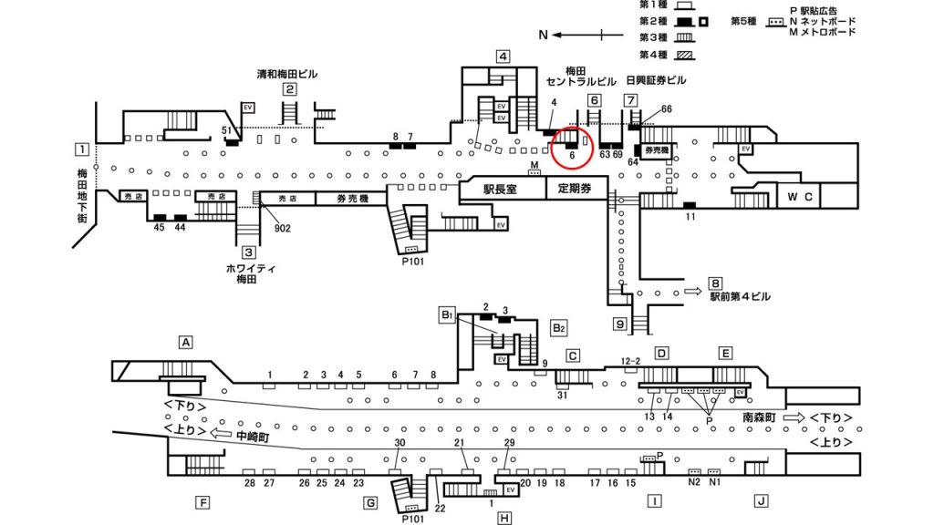 東梅田駅構内図2-6