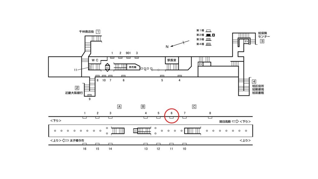 千林大宮駅構内図1-6