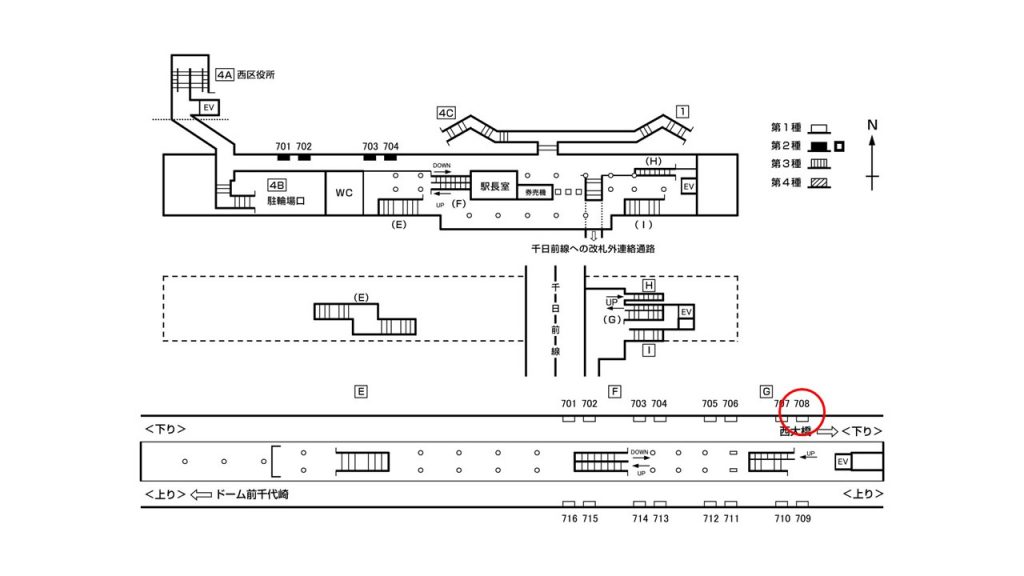 西長堀駅構内図1-708