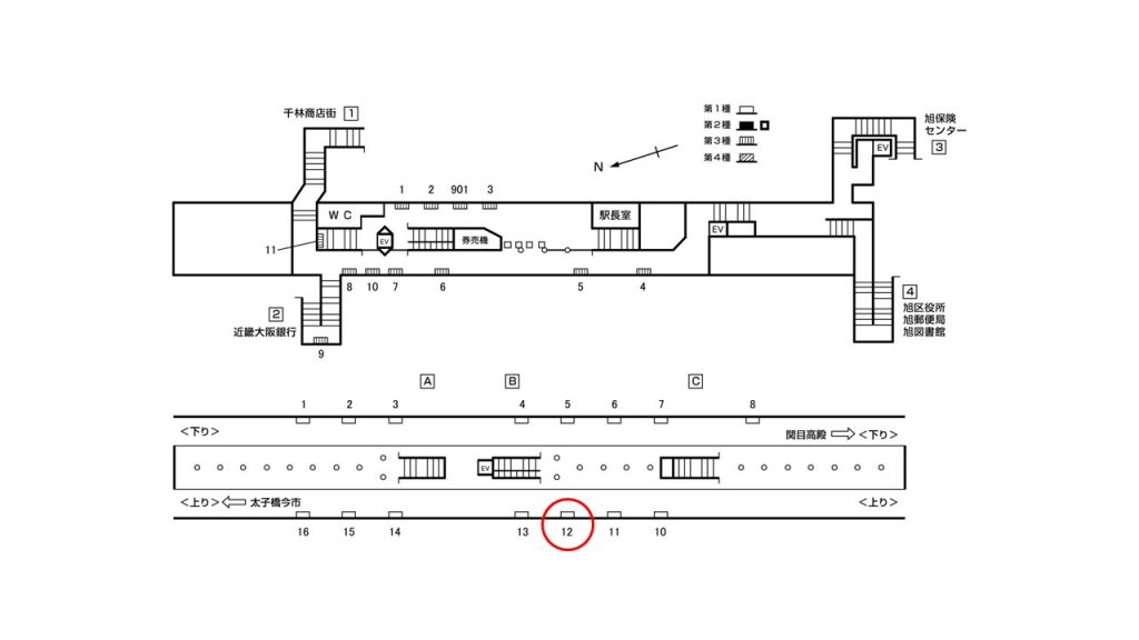 千林大宮駅構内図1-12