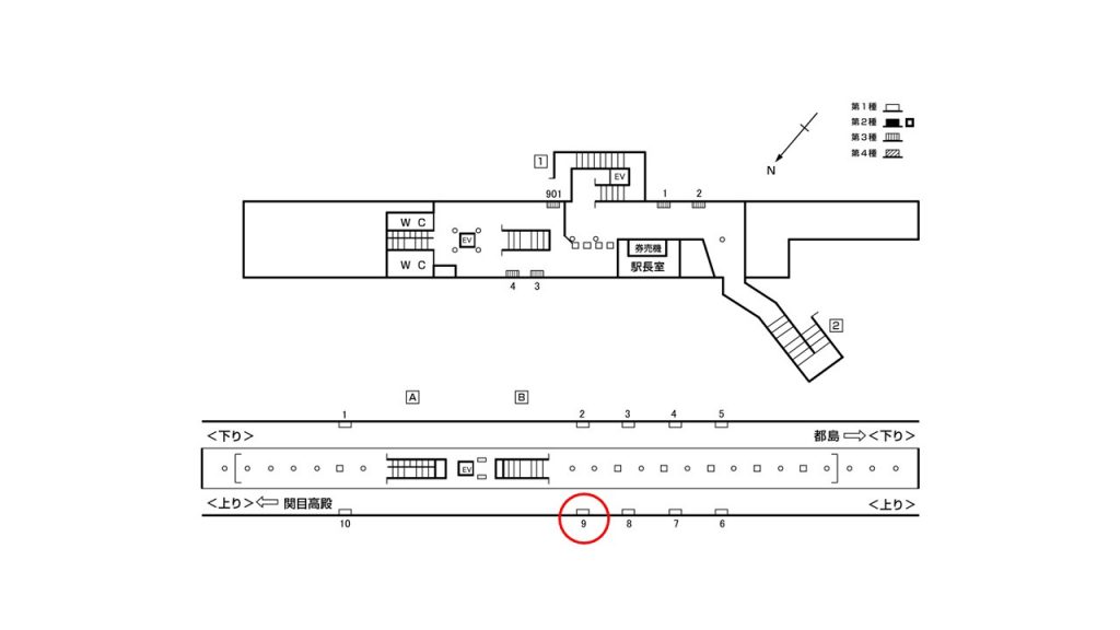 野江内代駅構内図1-9