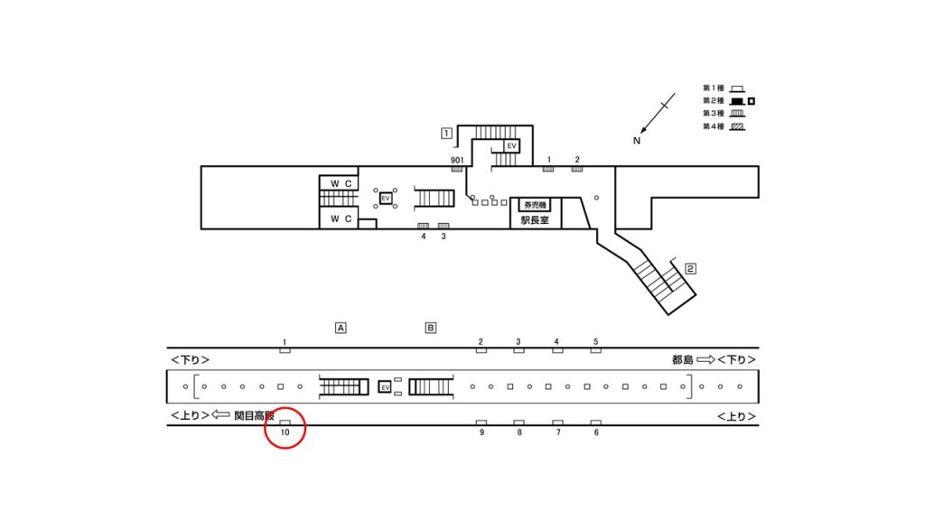 野江内代駅構内図1-10