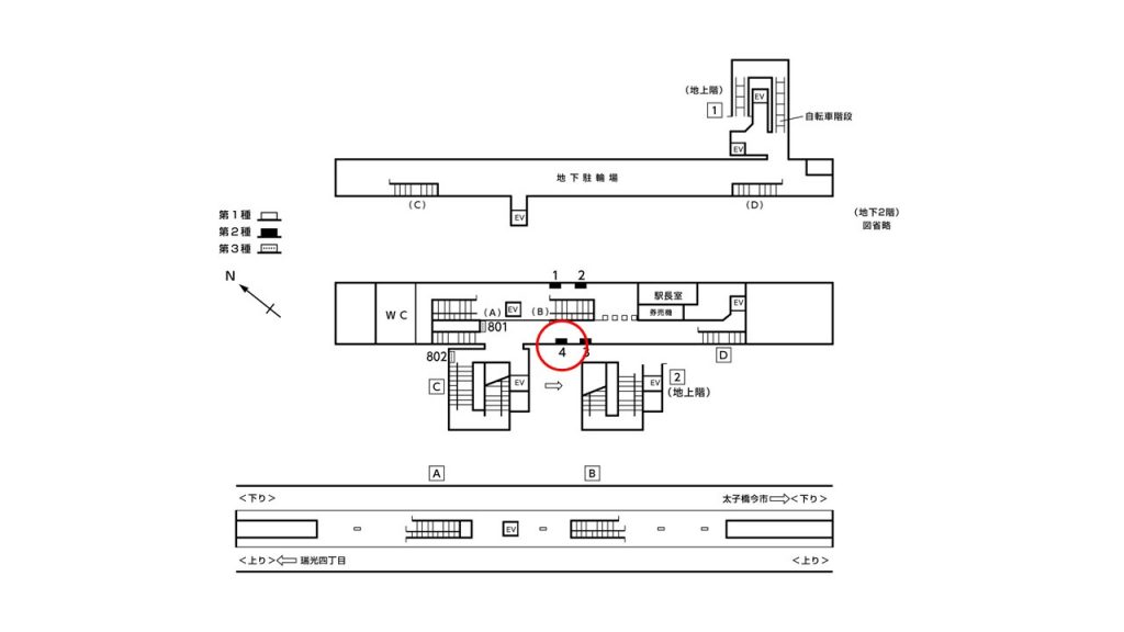 だいどう豊里駅構内図2-4