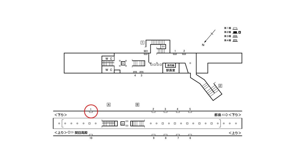 野江内代駅構内図1-1