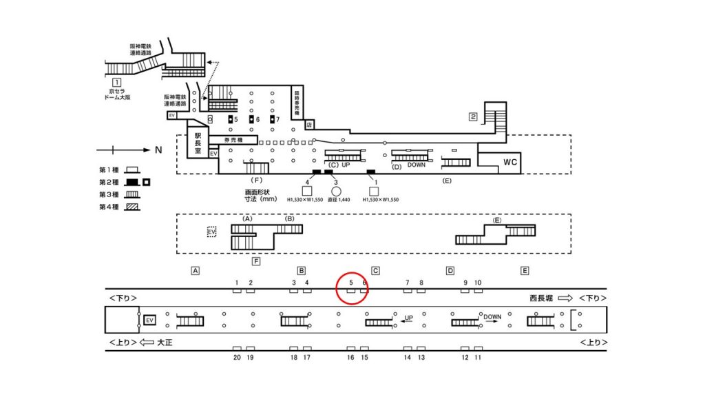 ドーム前千代崎駅構内図1-5