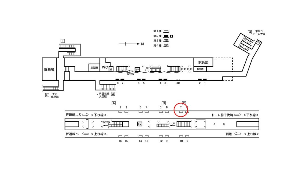 大正駅構内図1-7