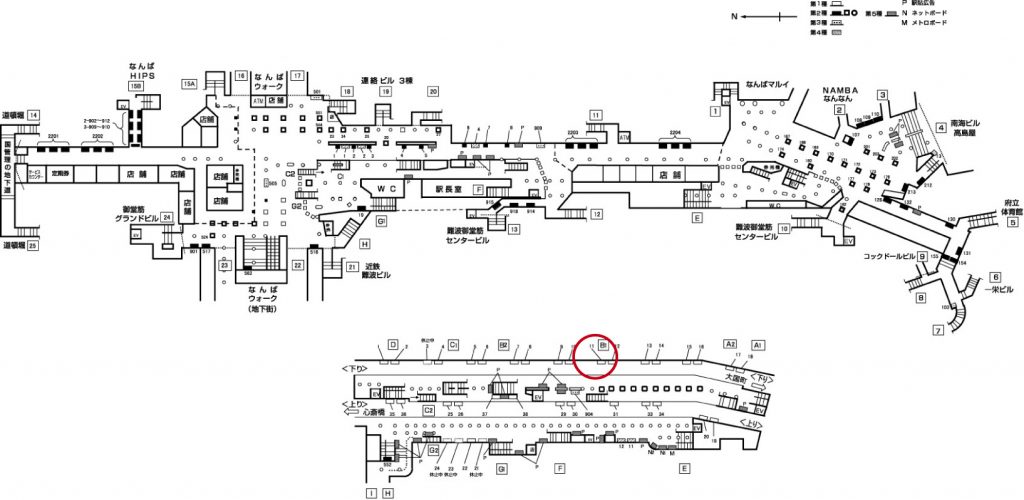 なんば駅構内図1-11