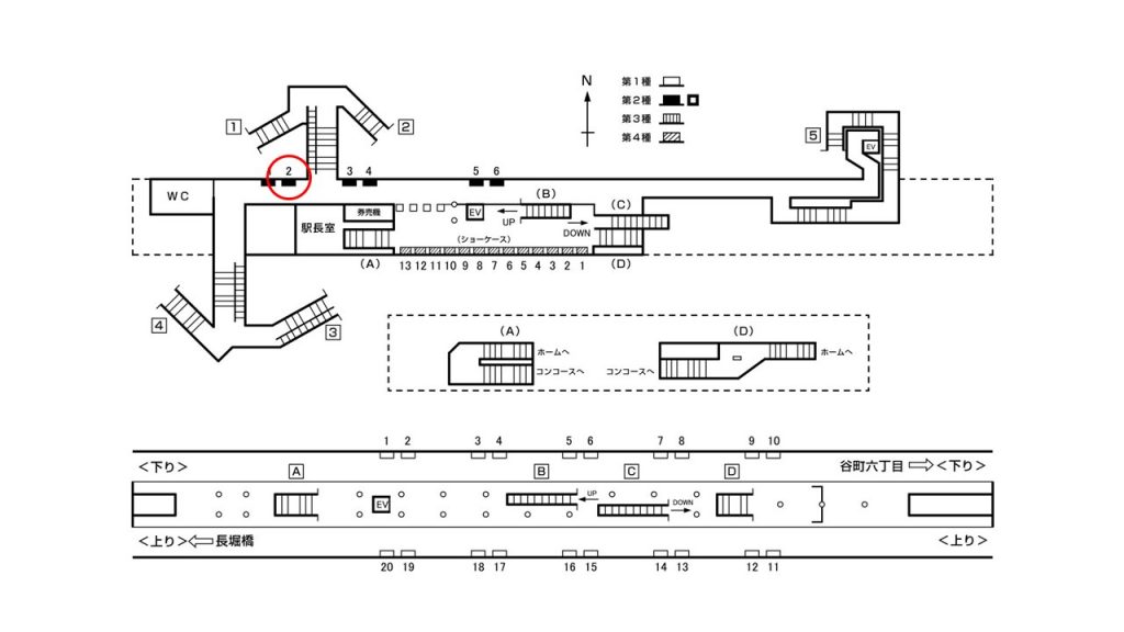 松屋町駅構内図2-2