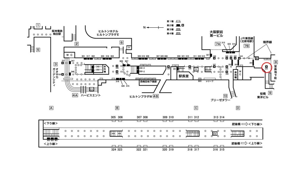 西梅田駅構内図2-344