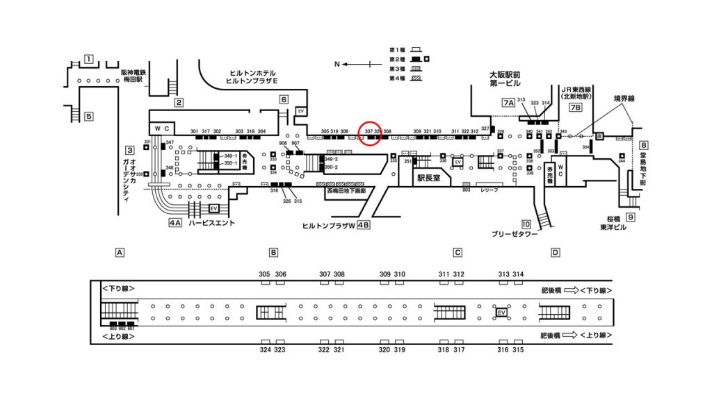 西梅田駅構内図2-307