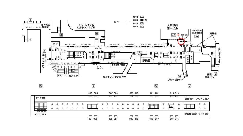 西梅田駅構内図2-313