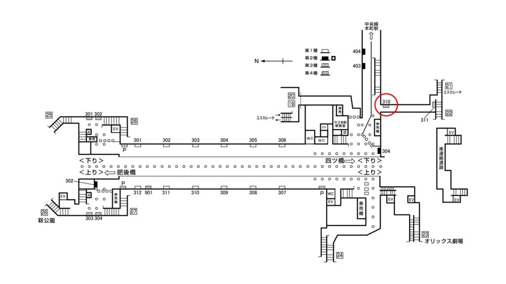 本町駅構内図3-310