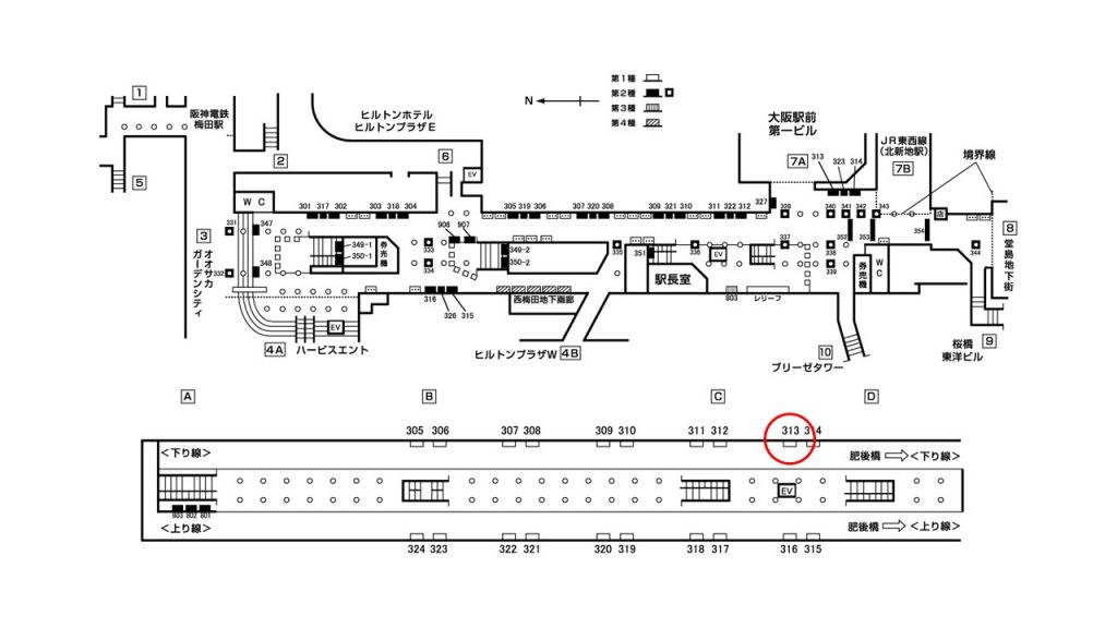 西梅田駅構内図1-313