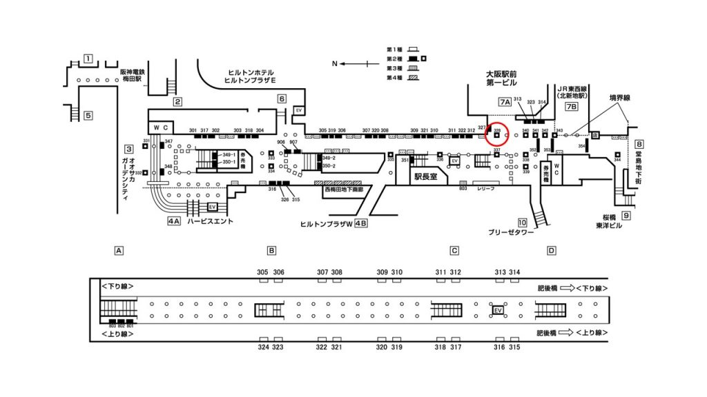 西梅田駅構内図2-328