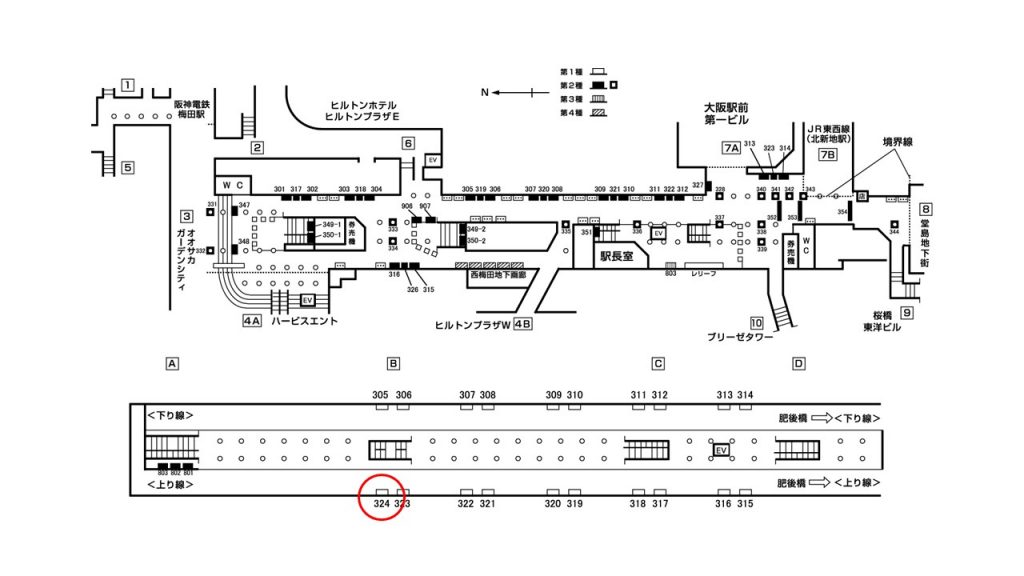 西梅田駅構内図1-324