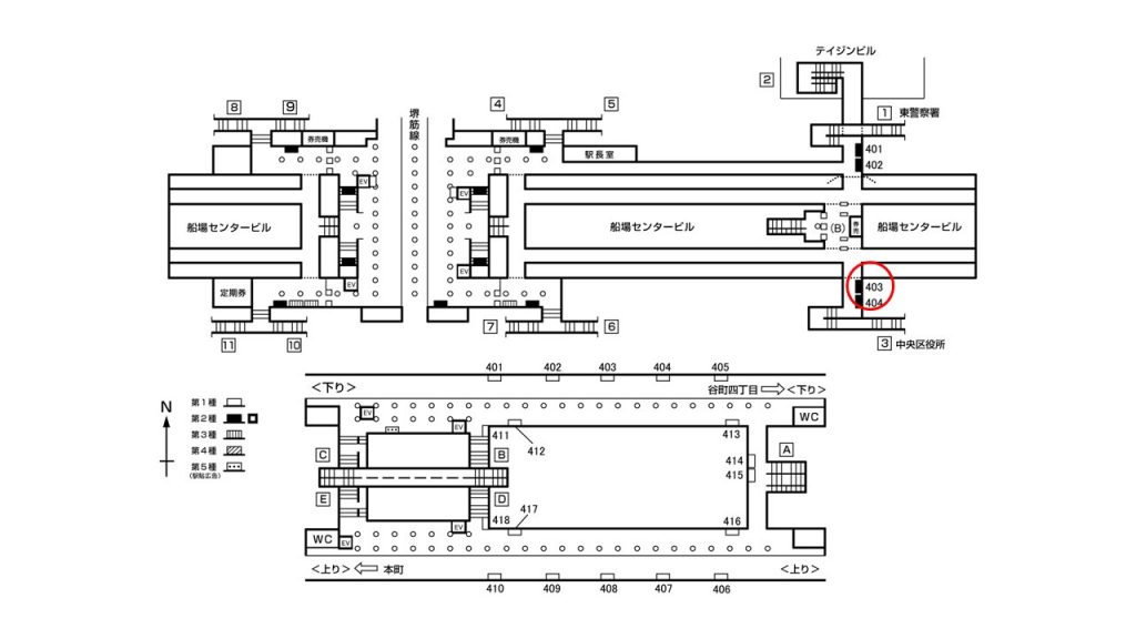 堺筋本町駅構内図2-403