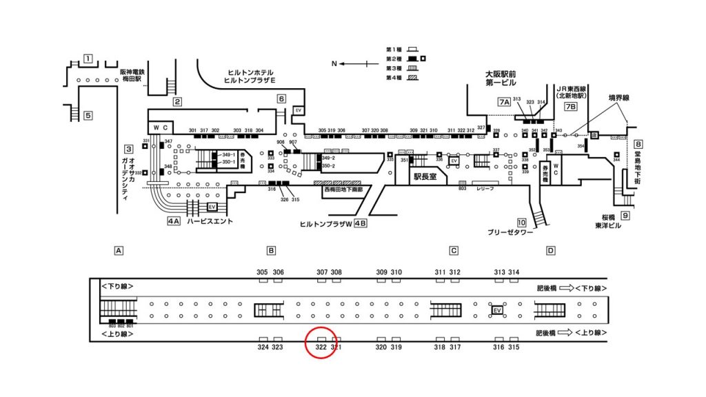 西梅田駅構内図1-322