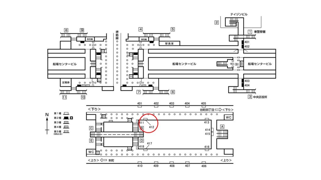 堺筋本町駅構内図1-412