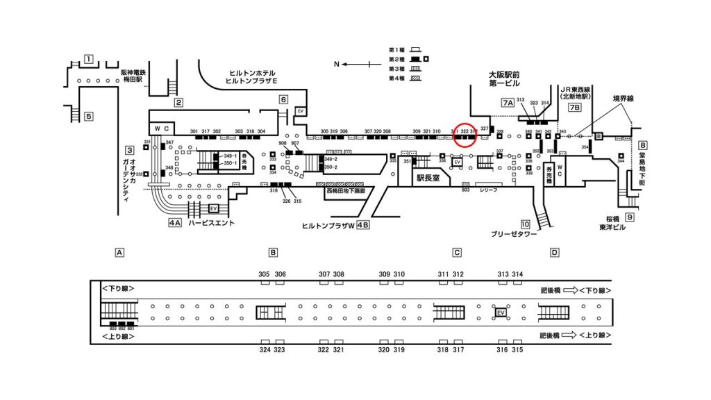 西梅田駅構内図2-322