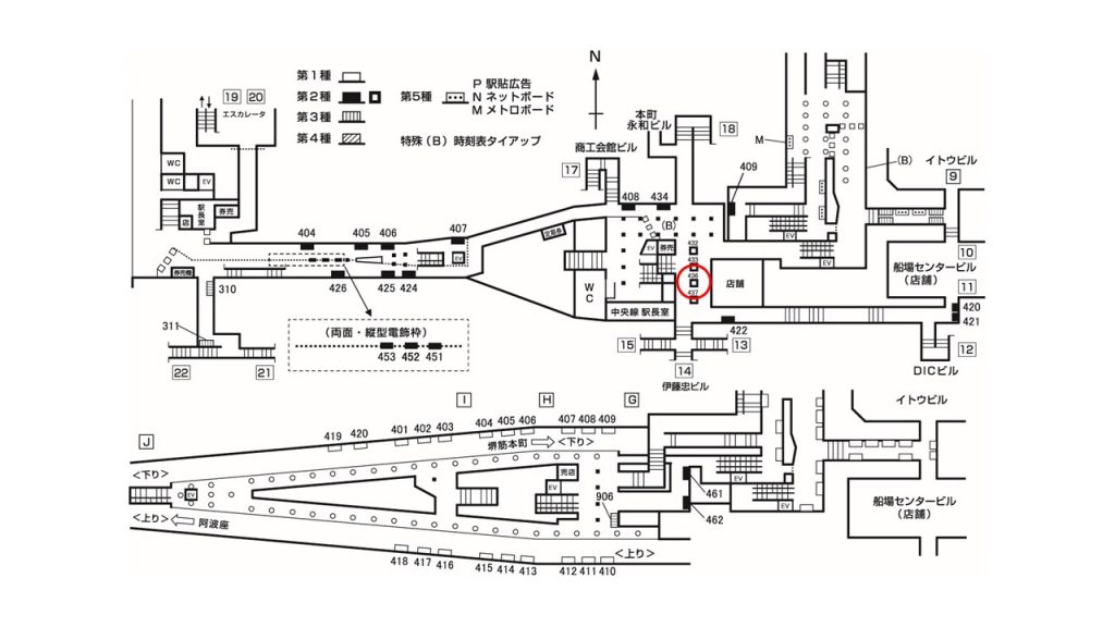 本町駅構内図2-436