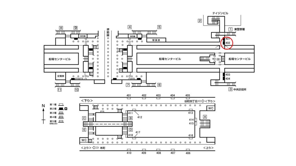 堺筋本町駅構内図2-402