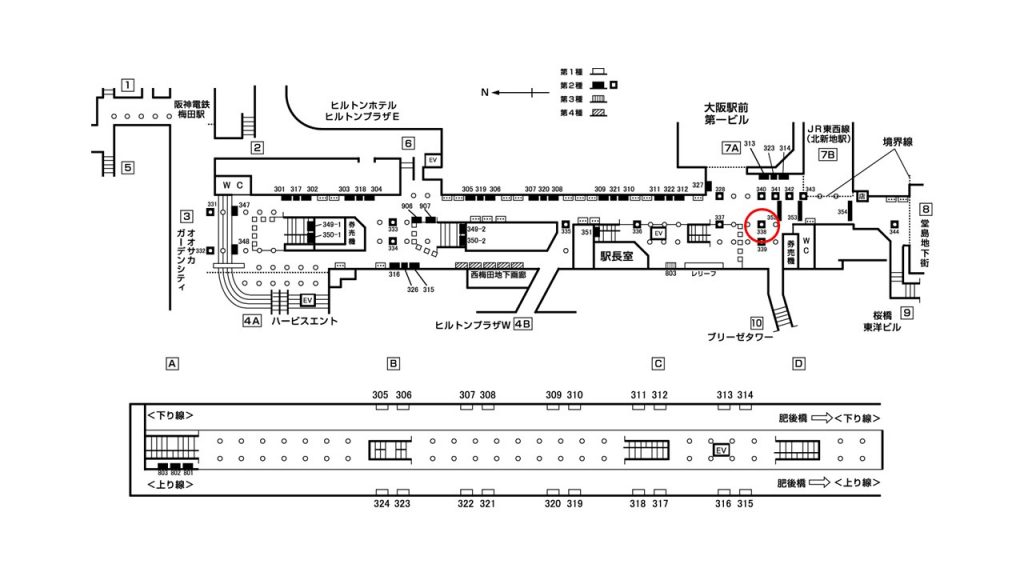 西梅田駅構内図2-338