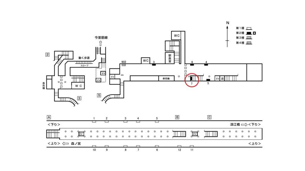 緑橋駅構内図2-7