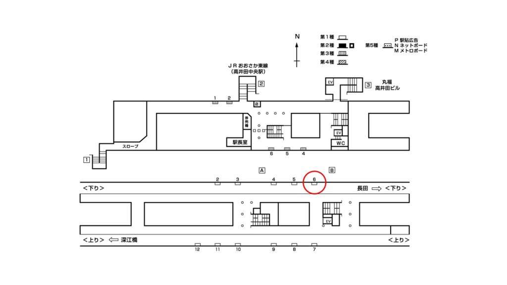 高井田駅構内図1-6