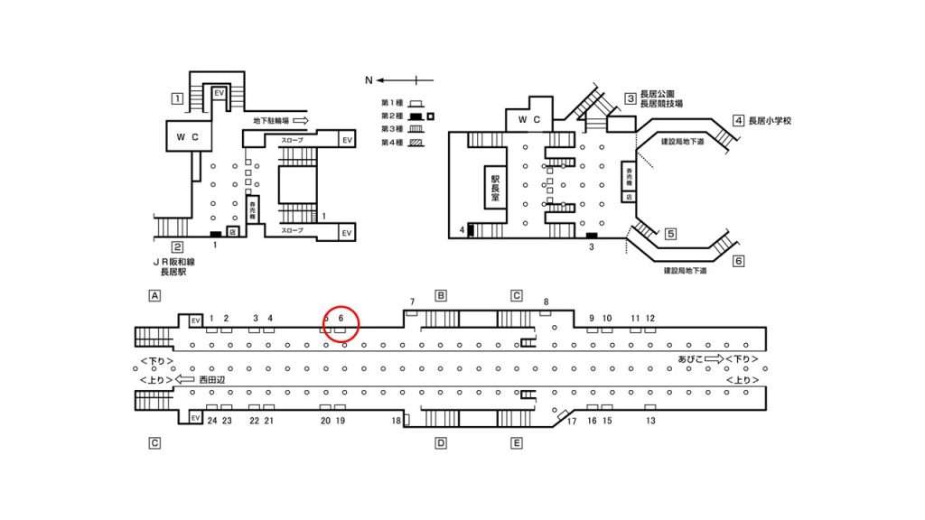長居駅構内図1-6