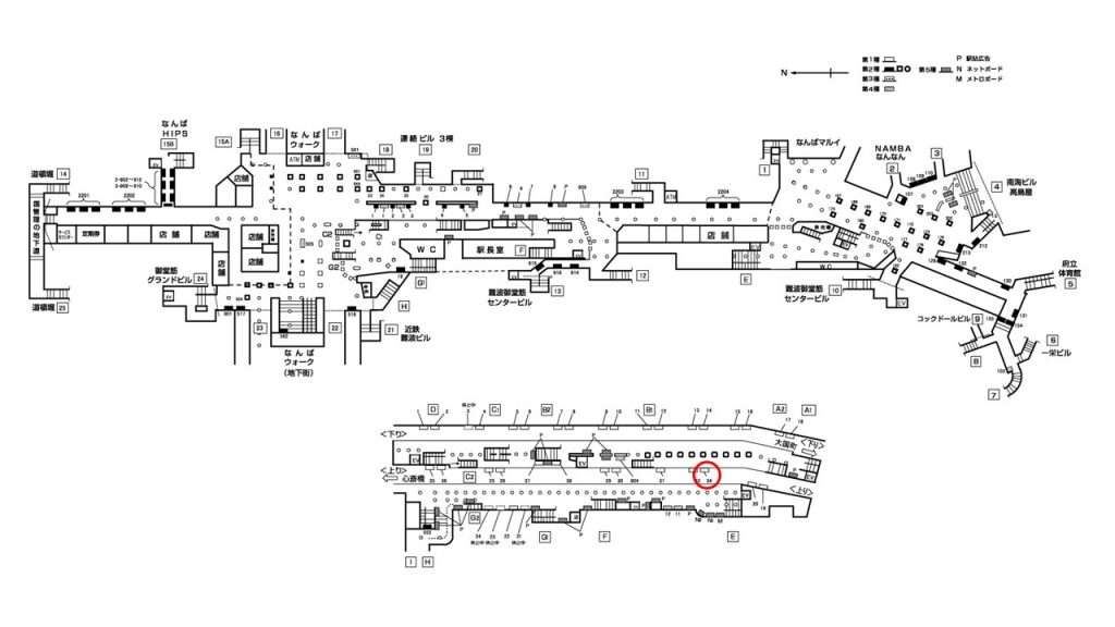 なんば駅構内図1-34