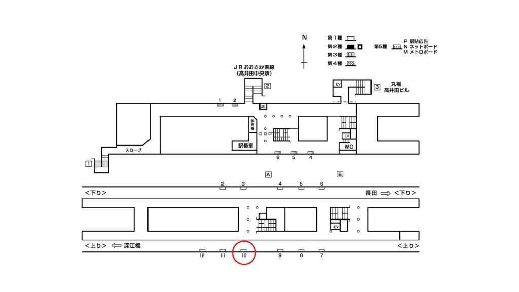 高井田駅構内図1-10