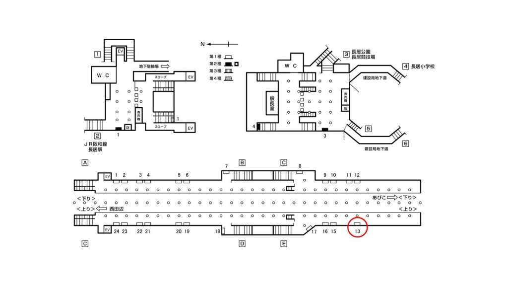 長居駅構内図1-13