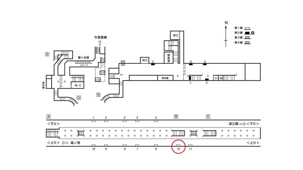 緑橋駅構内図1-12