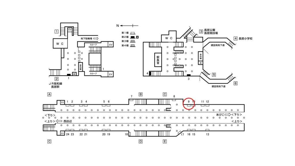 長居駅構内図1-9