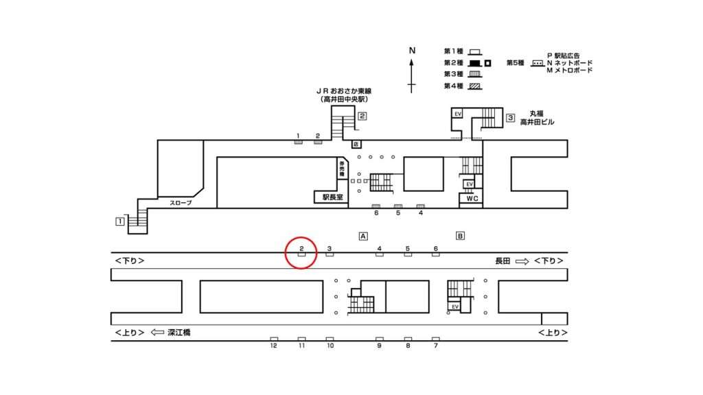 高井田駅構内図1-2