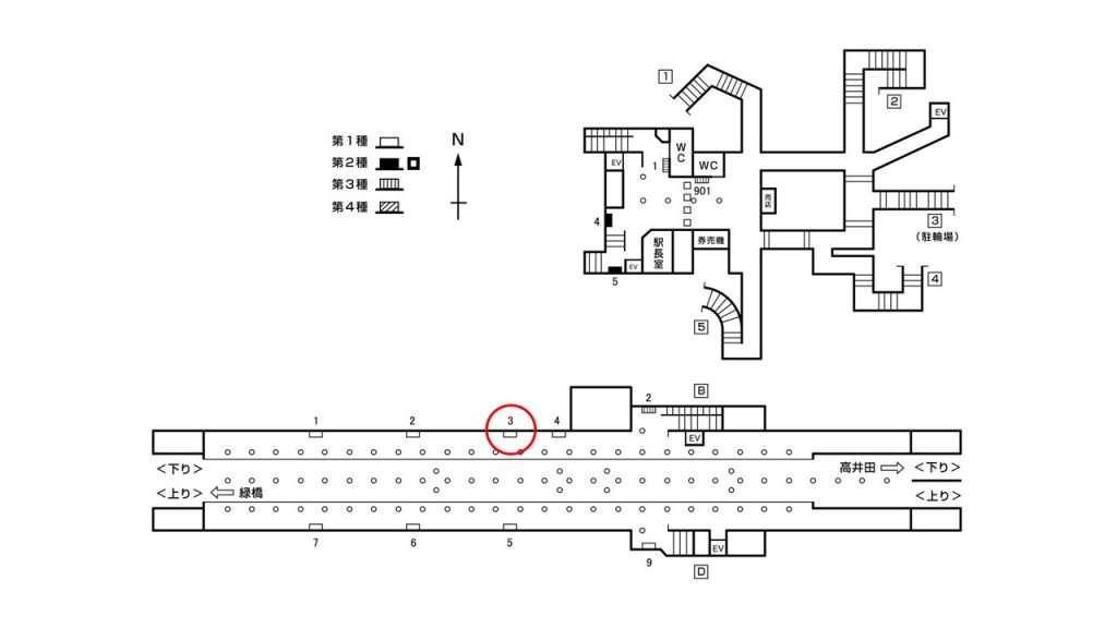 深江橋駅構内図1-3