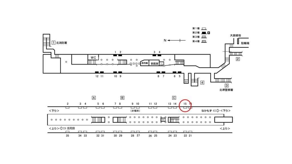 新金岡駅構内図1-15