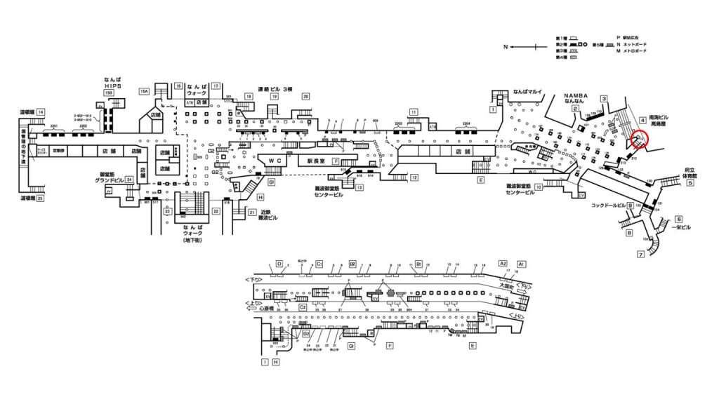 なんば駅構内図4-13