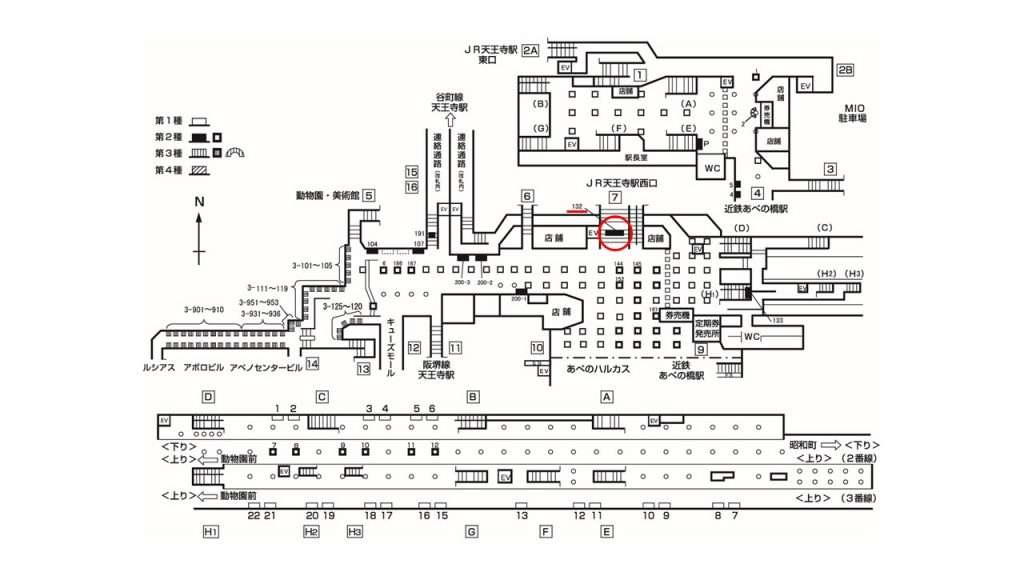 天王寺駅構内図1-321